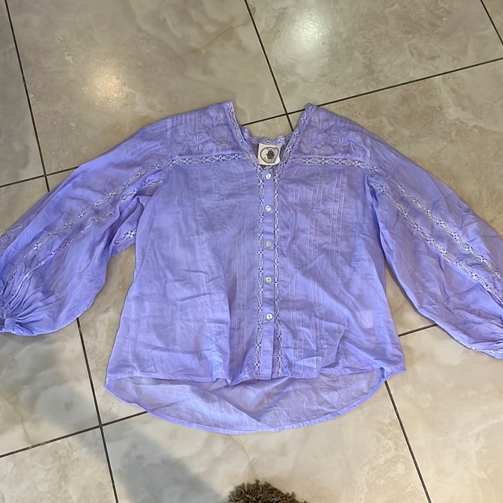 Muche Muchette lilac floral top can be dressy or casual